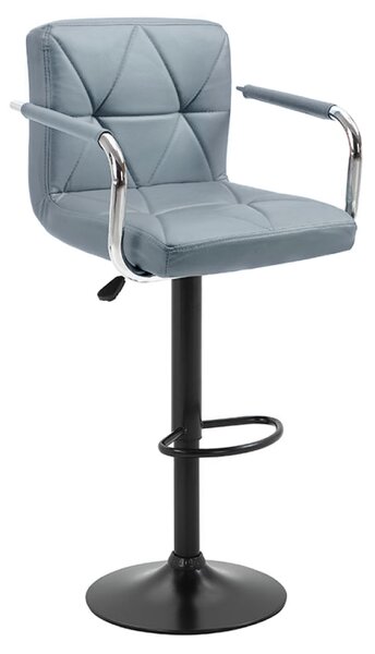 Scaun de bar, piele ecologica gri neagra, FABIOLA