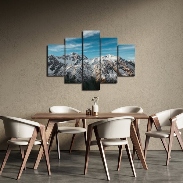 Tablou cu vârfuri înzăpeziți, Fiordland (150x105 cm)