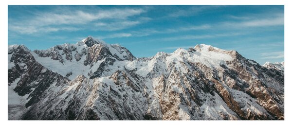 Tablou cu vârfuri înzăpeziți, Fiordland (120x50 cm)