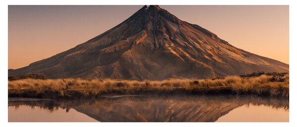 Tablou oglindirea muntelui Taranaki, Noua Zeelanda (120x50 cm)