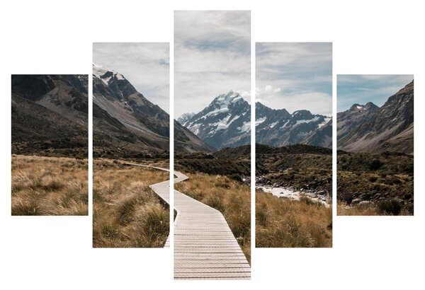 Tablou - Poteca în valea muntelui Mt. Cook (150x105 cm)