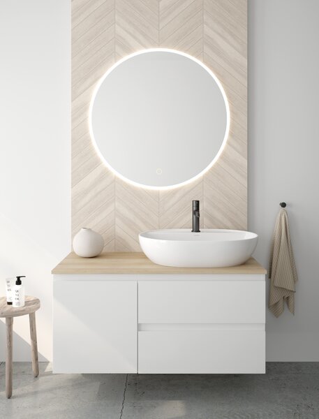 Oltens Hamnes lavoar 51x39 cm ovale de blat alb luciu 41313000
