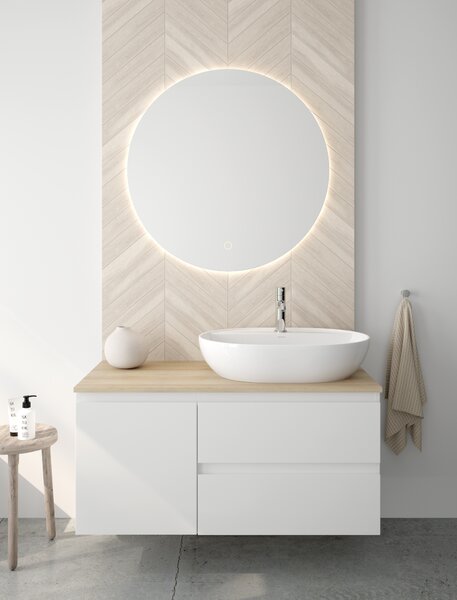 Oltens Hamnes lavoar 51x39 cm ovale de blat alb luciu 41313000