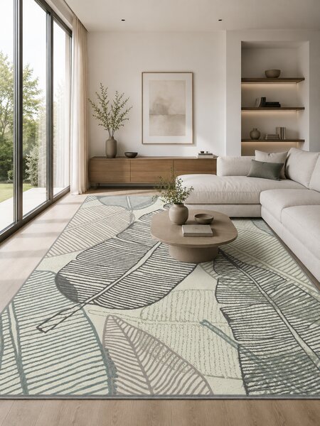 Covor Frunze 18101-130, Marime 120 x 170 cm, Multicolor, Inaltime Fir 8 mm, Antialergic, Polipropilena, Living, Dormitor, Sufragerie, Birou 120 x 170