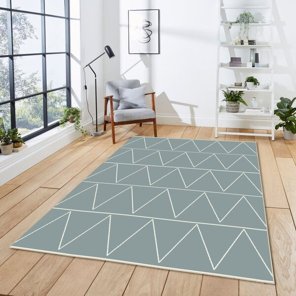 Covor Scandinav 18002-119, Marime 120 x 170 cm, Albastru, Inaltime Fir 8 mm, Antialergic, Polipropilena, Living, Dormitor, Sufragerie, Birou 120 x 170