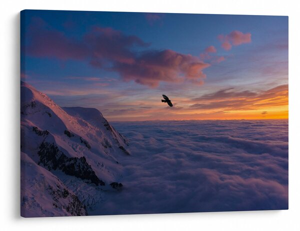 Tablou în apus de soare, Mont Blanc (70x50 cm)