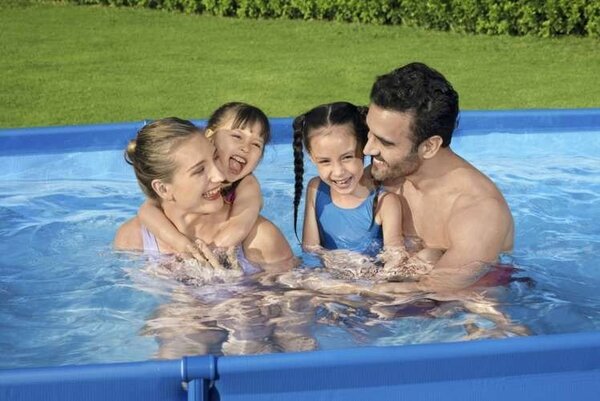 Piscina cu cadru metalic dreptunghiulara, Bestway, 300x201x66 cm, 3300 litri, cu pompa de filtrare inclusa