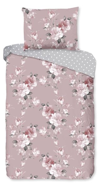 Lenjerie de pat din bumbac pentru pat dublu Bonami Selection Belle, 200 x 220 cm, roz