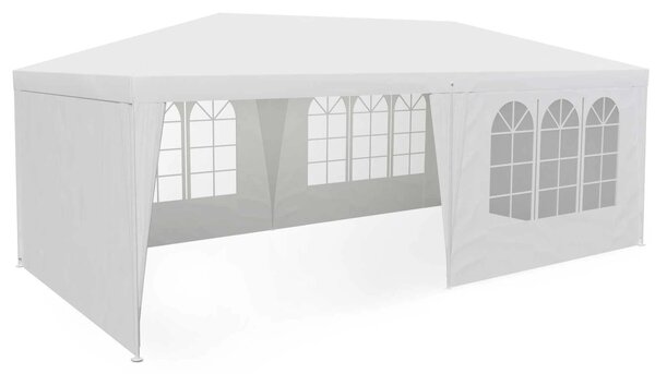 Pavilion de gradina, 3 x 6 m, 6 pereti laterali, Plonos, Alb