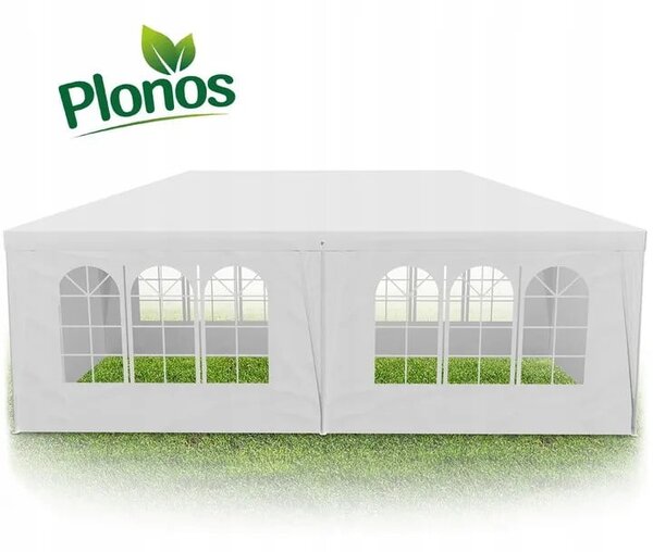 Pavilion de gradina, 3 x 6 m, 6 pereti laterali, Plonos, Alb