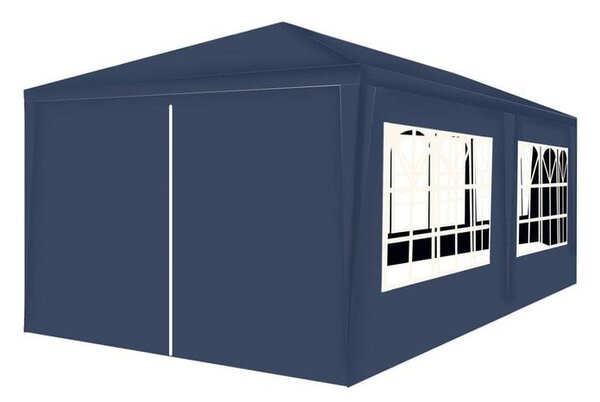 Cort Pavilion De Gradina, 3x6 M,6 Pereti Laterali Cu Ferestre, Albastru