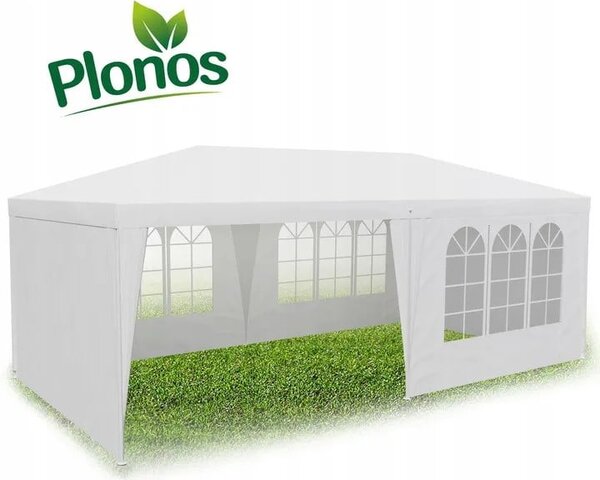 Pavilion de gradina, 3 x 6 m, 6 pereti laterali, Plonos, Alb