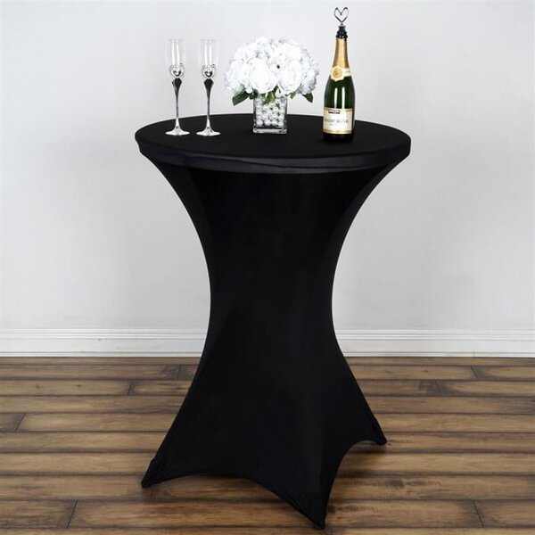 Husa masa cocktail, rotunda, 80 cm neagra