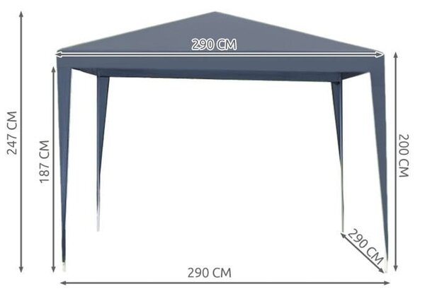 Cort Pavilion de gradina, 3x3 m, Albastru
