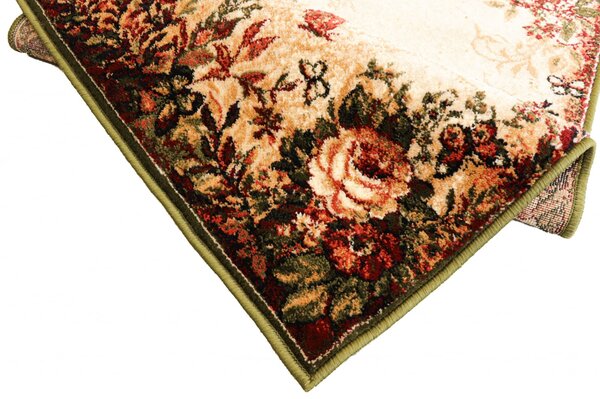 Covor Lotos 15003-130, Marime 100 x 200 cm, Bej, Verde, Inaltime Fir 8 mm, Antialergic, Polipropilena, Living, Dormitor, Sufragerie, Birou 100 x 200