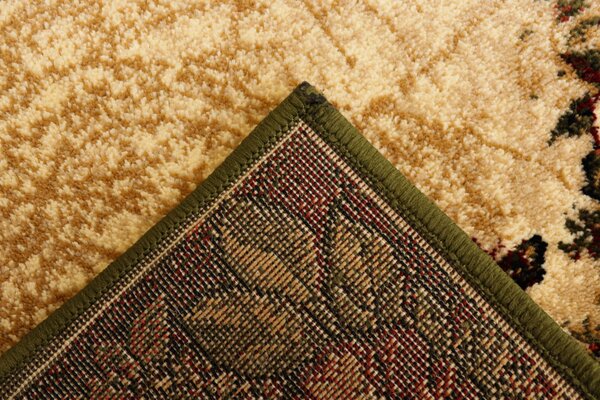 Covor Lotos 15003-130, Marime 100 x 200 cm, Bej, Verde, Inaltime Fir 8 mm, Antialergic, Polipropilena, Living, Dormitor, Sufragerie, Birou 100 x 200