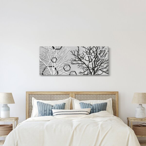 Tablou abstract cu pomi (120x50 cm)