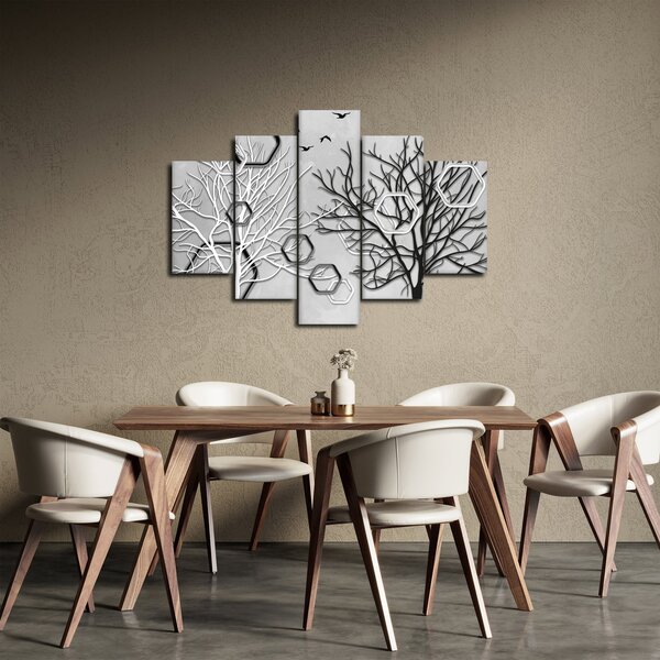 Tablou abstract cu pomi (150x105 cm)