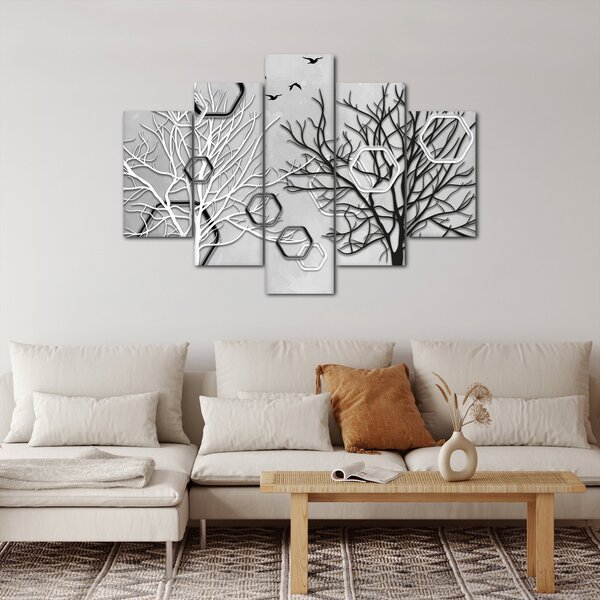 Tablou abstract cu pomi (150x105 cm)