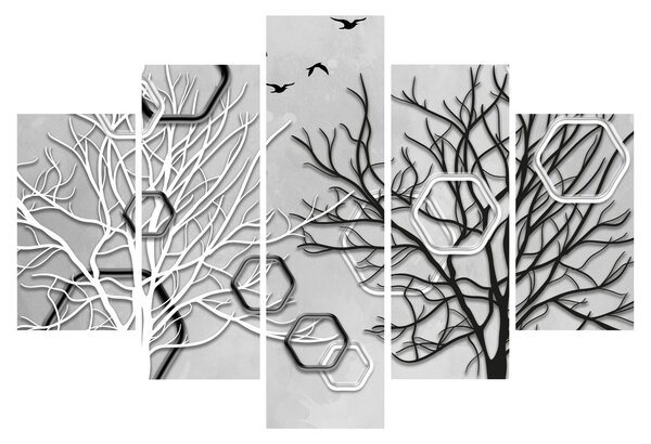 Tablou abstract cu pomi (150x105 cm)