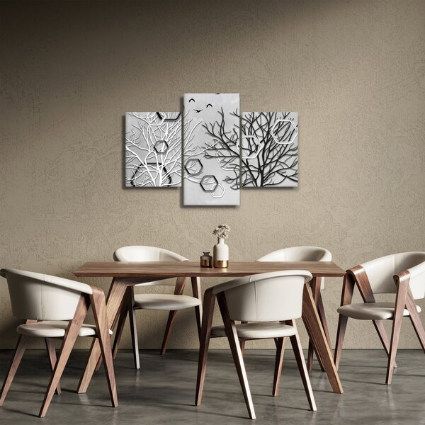 Tablou abstract cu pomi (90x60 cm)