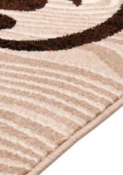 Traversa Cappuccino 16025-118, Inaltime Fir 7 mm, Latime 1m, Marime 100 x 300 cm, Crem, Maro, Festonata / Surfilata / Tivita, Antialergica