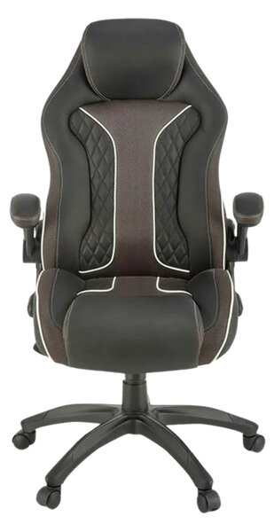 Scaun de birou HAMLET, negru/gri, piele ecologica, 65x70x117 cm