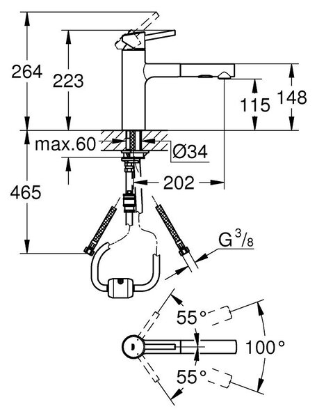 Grohe Concetto baterie bucătărie pe picior SuperSteel 30273DC1