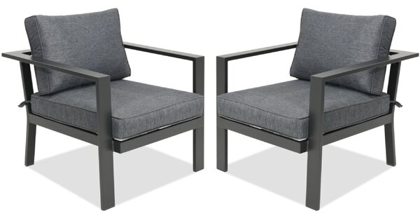 Fotoliu din aluminiu Sydney Garden Point antracit - set de 2 bucăți