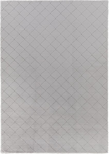Covor Premium Belgian LOP Grofat 076, Marime 120 x 160 cm, Gri, Inaltime Fir 23 mm, Antiderapant, Antialergic, Poliester, Living, Dormitor