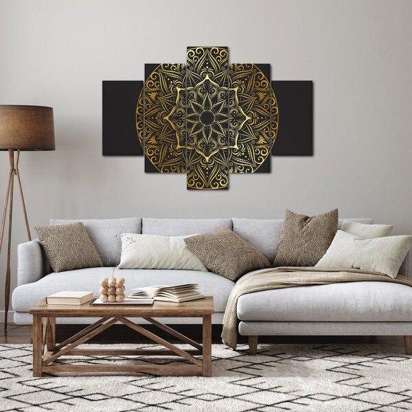 Tablou abstracției aurii (150x105 cm)