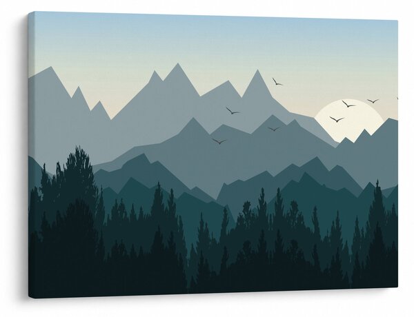 Tablou - Munții cu privirea graficeanului (70x50 cm)