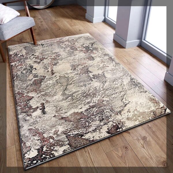 Covor Anny 33020-192, Marime 118 x 170 cm, Gri, Maro, Inaltime Fir 7 mm, Antialergic, Polipropilena, Living, Dormitor, Sufragerie, Birou 118 x 170