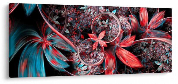 Tablou abstract cu flori exotice (120x50 cm)