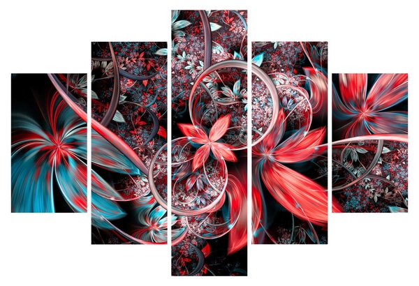 Tablou abstract cu flori exotice (150x105 cm)
