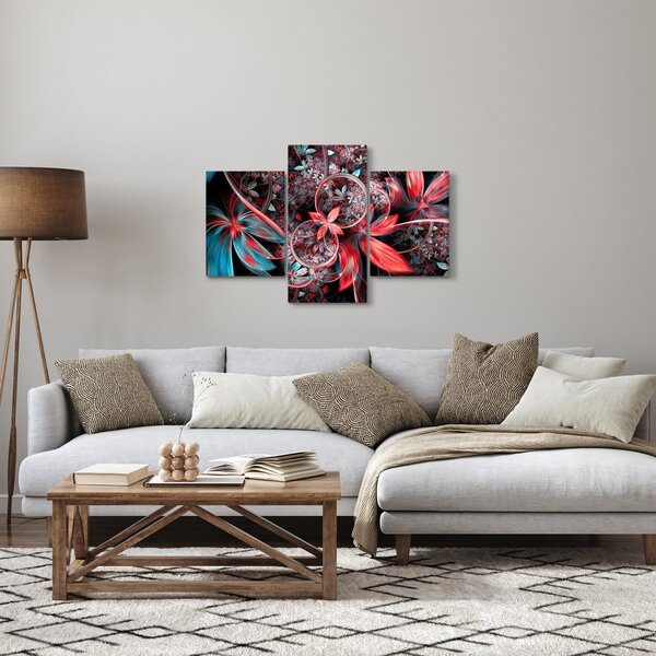 Tablou abstract cu flori exotice (90x60 cm)