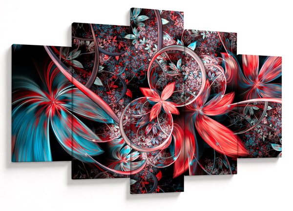 Tablou abstract cu flori exotice (150x105 cm)
