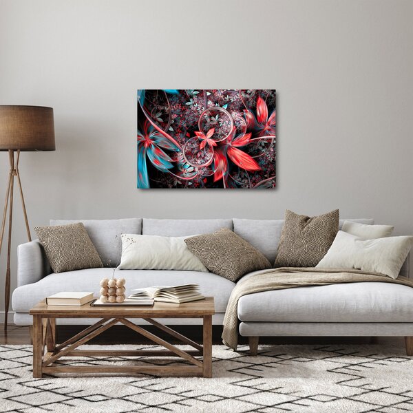 Tablou abstract cu flori exotice (70x50 cm)