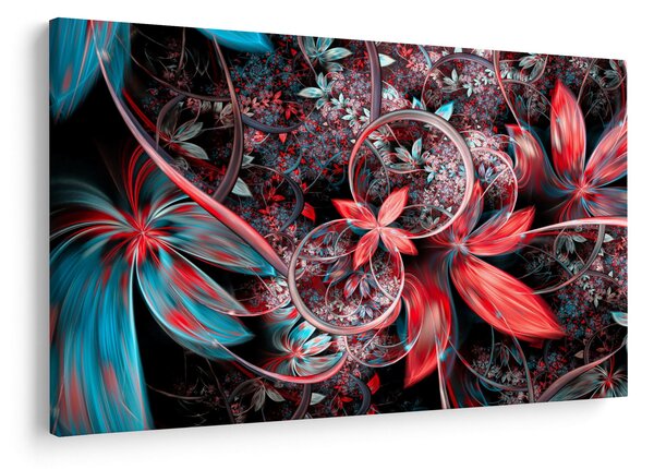 Tablou abstract cu flori exotice (90x60 cm)