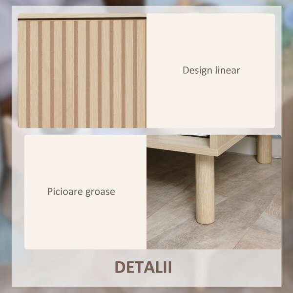 HOMCOM Noptieră cu Sertar și Raft, Măsuță Laterală, Design Natural, pentru Dormitor | Aosom Romania
