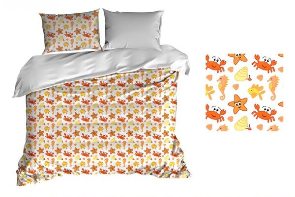 Lenjerie de pat cu imprimeu portocaliu 70 x 80cm Lăţime: 140 cm | Lungime: 200 cm