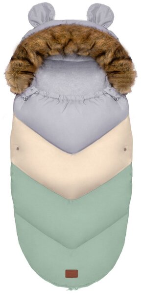 Sac de iarnă extensibil Teddy verde-gri