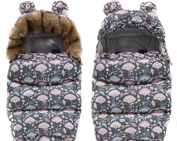 Sac de iarnă pentru copii Teddy cu model floral