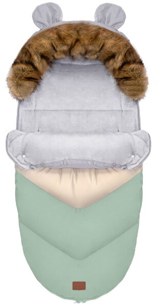 Sac de iarnă extensibil Teddy verde-gri