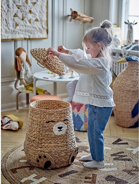 Covor în culoare naturală rotund din iută ø 130 cm Dinne – Bloomingville Mini