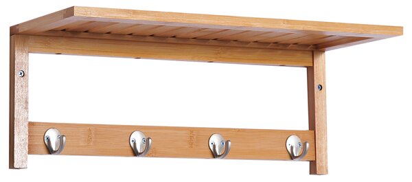 HOMCOM Cuier de Perete Raft Cuier in Bambù, 50x17x20cm | Aosom Romania