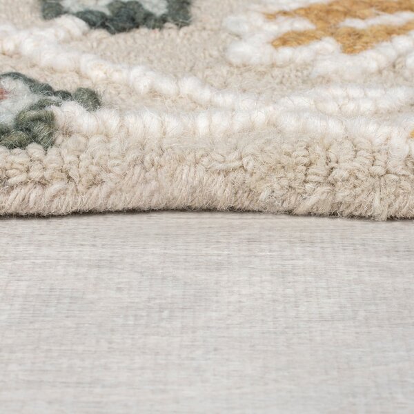 Covor roz deschis țesut manual din lână 120x170 cm Daphne Shaped Floral – Flair Rugs