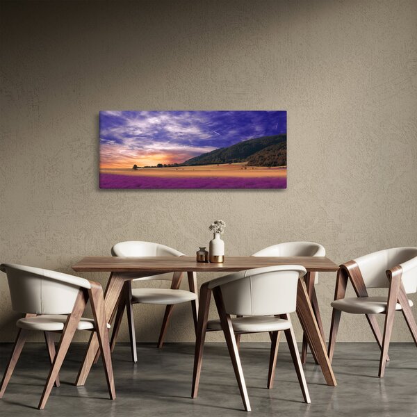 Tablou cu lunca cu lavandă (120x50 cm)