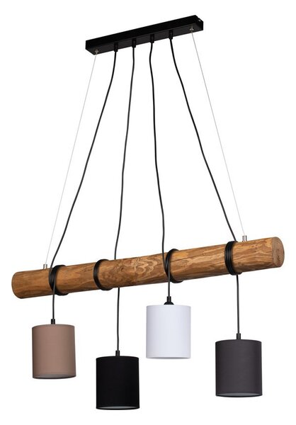 Pietro Mix, lampă suspendată, dulie E27, 4 becuri, 25W, brad murat/negru/alb/maro/antracit