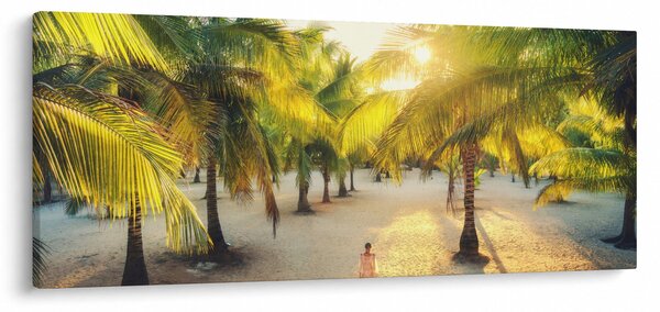 Tablou - Femeie între palmieri (120x50 cm)